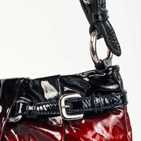 Prada Rosso & Argento Vernice Sfumata Gradient Patent Leather Handbag - Picture 9 of 14